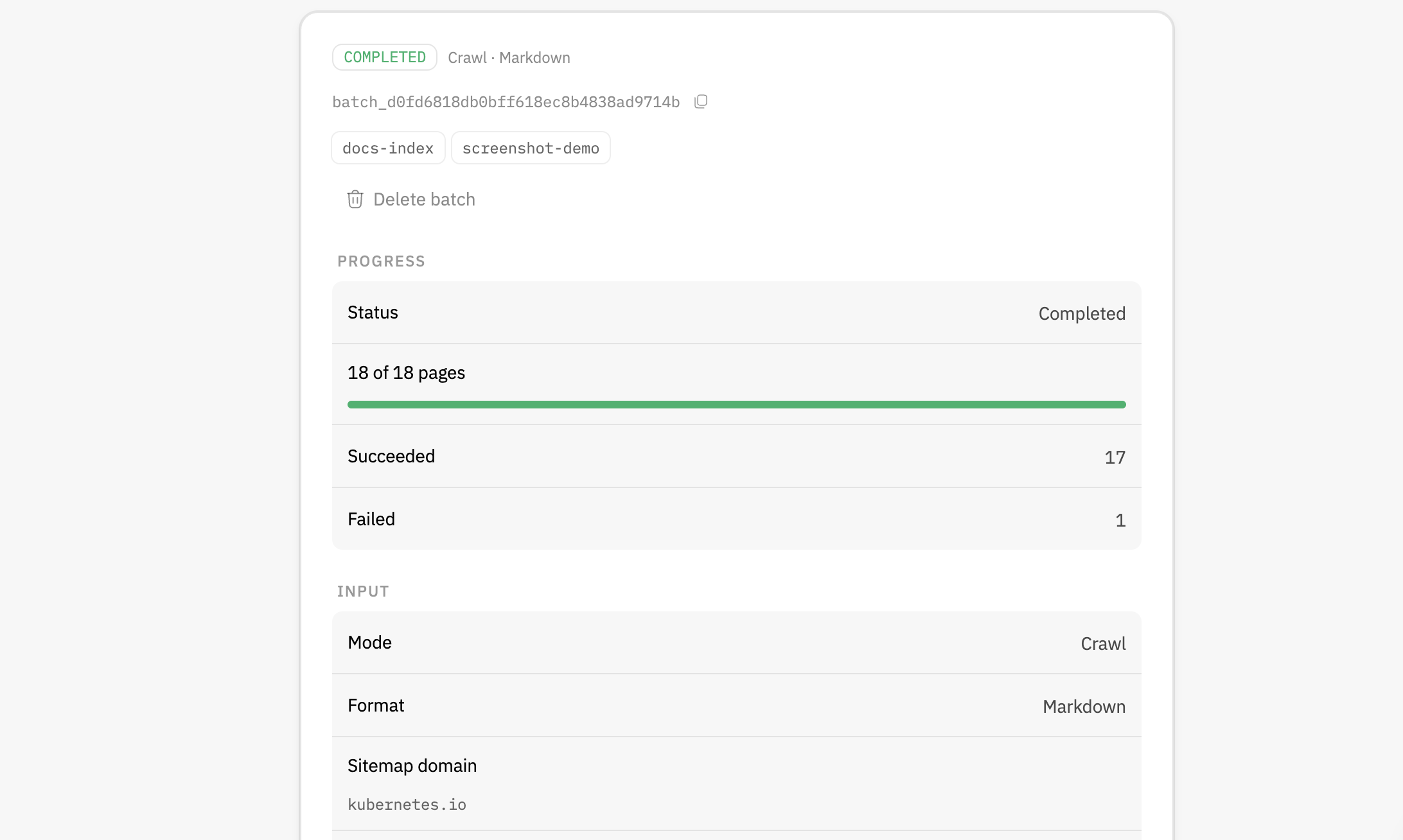 Context.dev dashboard